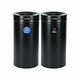 27 Gallon Black Stainless Steel Recycling Can and Trash Receptacle (47527BLKRT)