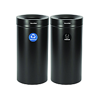 27 Gallon Black Stainless Steel Recycling Can and Trash Receptacle (47527BLKRT)