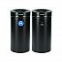 27 Gallon Black Stainless Steel Recycling Can and Trash Receptacle (47527BLKRT)