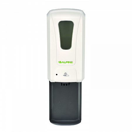 Wall Mount Automatic Gel Hand Sanitizer/Soap Dispenser with Drip Tray, 40 oz, 4.48 x 6 x 18.1, White (ALP430LT)