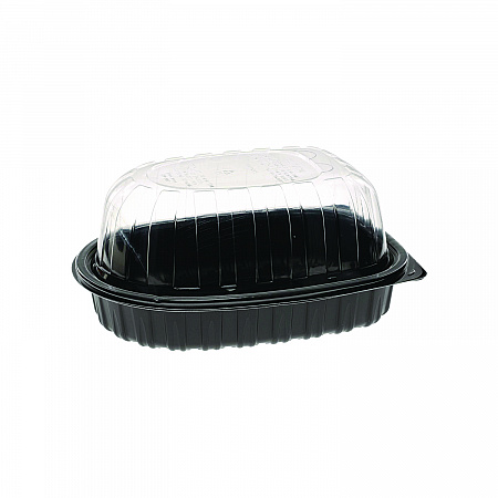 MealMaster Chicken Roaster Base/Lid, 10 x 7.5 x 4, Black/Clear, Plastic, 110/Carton (YCNC600700DZ)