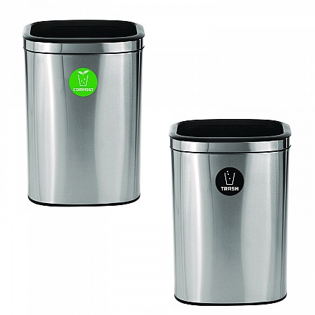 10.5 Gallon Compost and Trash Station, Brushed Stainless Steel (ALP47040LCOT)