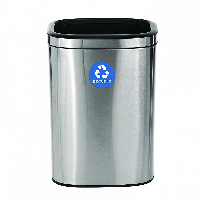 10.5 Gallon Slim Recycling Can, Brushed Stainless Steel (ALP47040LR)