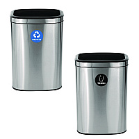 10.5 Gallon Recycle and Trash Station, Brushed Stainless Steel (ALP47040LRT)