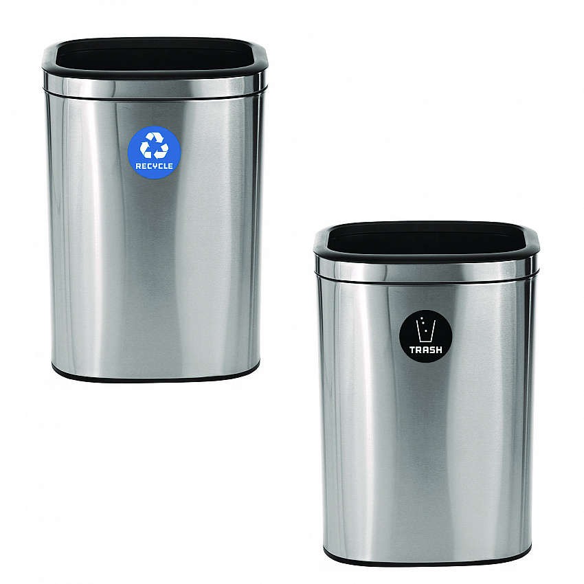 10.5 Gallon Recycle and Trash Station, Brushed Stainless Steel (ALP47040LRT)