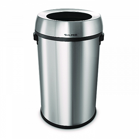 17 Gallon Stainless Steel Heavy-Gauge Brushed Open Top Commercial Trash Can (ALP47065L)