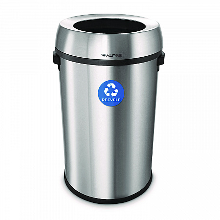 17 Gallon Stainless Steel Open Top Recycling Bin Receptacle (ALP47065LR)