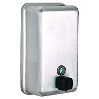 Vertical Manual Surface-Mounted Stainless Steel Liquid Soap Dispenser, 40 oz, 2.8 x 4.8 x 8.1, Brushed Stainless Steel (ALP423SSB)