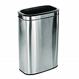 Stainless Steel Rectangular Liner Open Top Trash Can, 10.5 gal, Brushed Stainless Steel (ALP47040L)