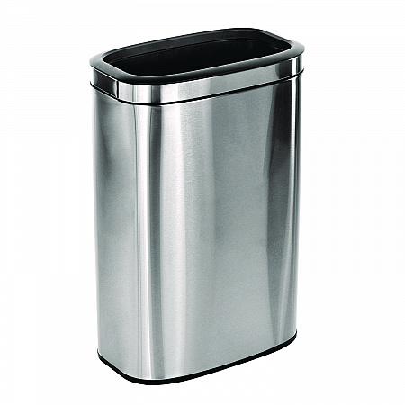 Stainless Steel Rectangular Liner Open Top Trash Can, 10.5 gal, Brushed Stainless Steel (ALP47040L)