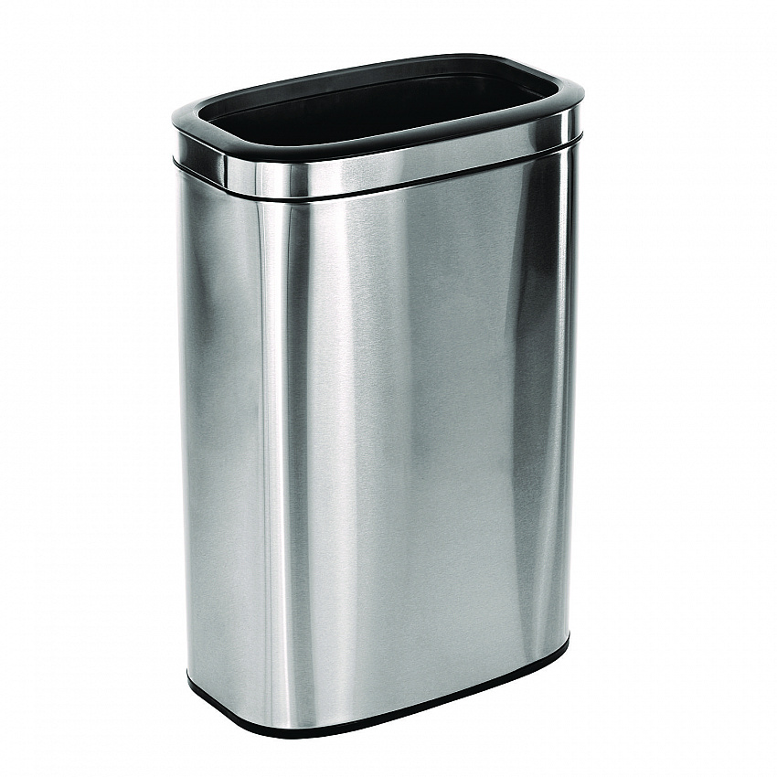 Stainless Steel Rectangular Liner Open Top Trash Can, 10.5 gal, Brushed Stainless Steel (ALP47040L)
