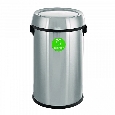 17 Gallon Stainless Steel Indoor Compost Receptacle with Swivel Lid (ALP47065L1CO)