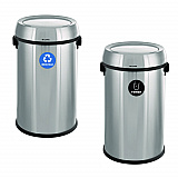 17 Gallon Stainless Steel Indoor Recycling Receptacle and Trash Station Swivel Lids (ALP47065L1RT)