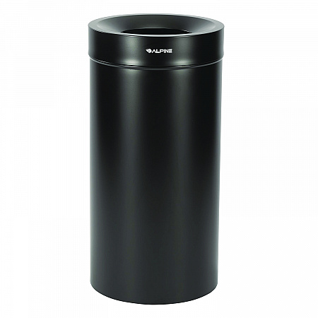 27 Gallon Stainless Steel Commercial Indoor Trash Can, Black (ALP47527BLK)