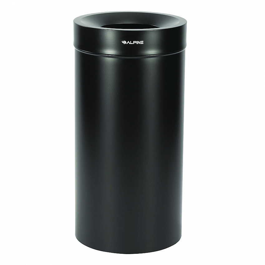 27 Gallon Stainless Steel Commercial Indoor Trash Can, Black (ALP47527BLK)