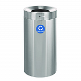 27 Gallon Stainless Steel Recycling Can, Brushed Stainless Steel (ALP47527R)