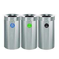 27 Gallon Stainless Steel Compost Bin, Recycling Can and Trash Receptacle, Brushed Stainless Steel (ALP47527RTCO)