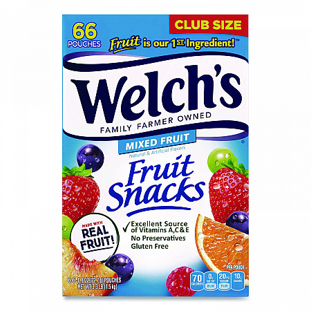 Fruit Snacks, Mixed Fruit, 0.8 oz Pouch, 66 Pouches/Box (20900320)