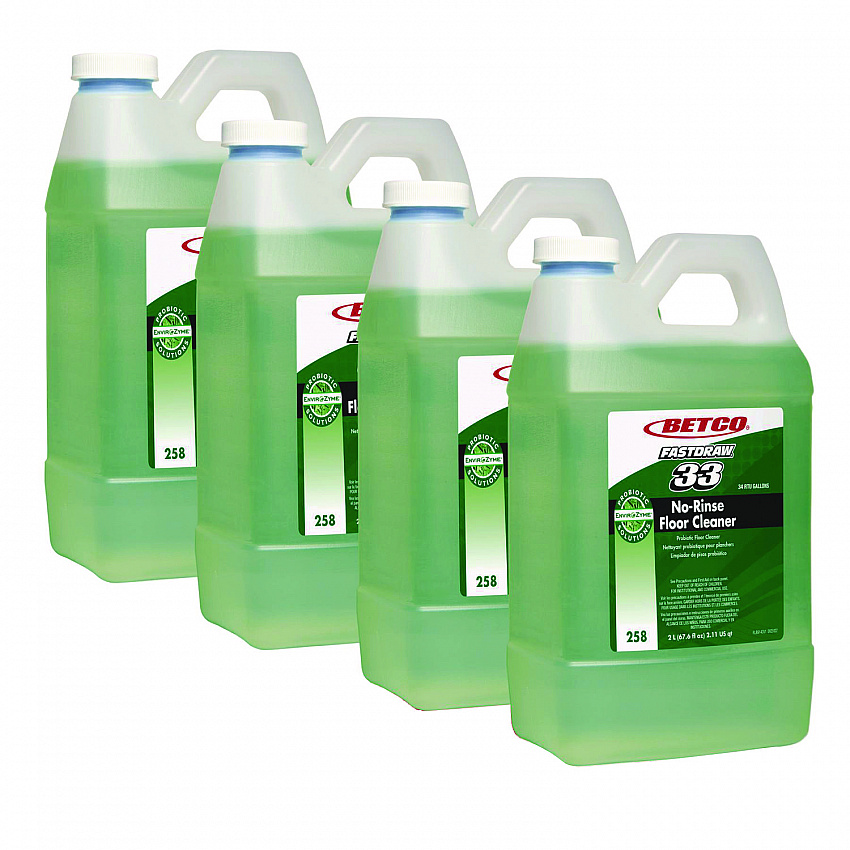 BioActive Solutions No-Rinse FastDraw Floor Cleaner, Rain Fresh Scent, 2 L Bottle, 4/Carton (2584700)
