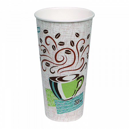 PerfecTouch Paper Hot Cups, 20 oz, Coffee Haze Design, 25/Pack (5320CDPK)