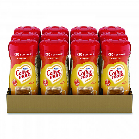 Non-Dairy Powdered Creamer, Hazelnut, 15 oz Canister, 12/Carton (12345CT)