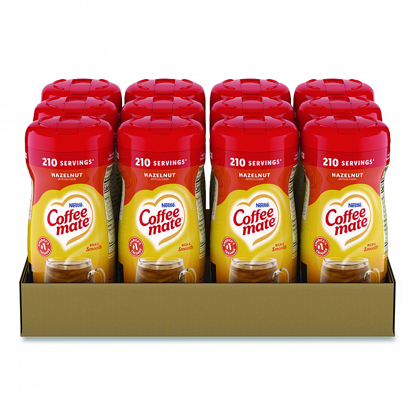 Non-Dairy Powdered Creamer, Hazelnut, 15 oz Canister, 12/Carton (12345CT)