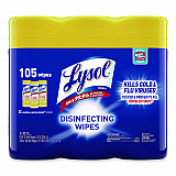 Disinfecting Wipes, 1-Ply, 7 x 7.25, Lemon and Lime Blossom, White, 35 Wipes/Canister, 3 Canisters/Pack, 4 Packs/Carton (82159CT)