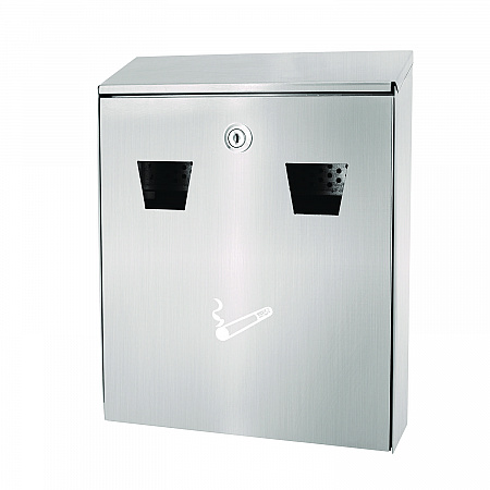 Wall-Mounted Safe Cigarette Disposal Station Outdoor Ashtray, Stainless Steel (ALP49001SS)