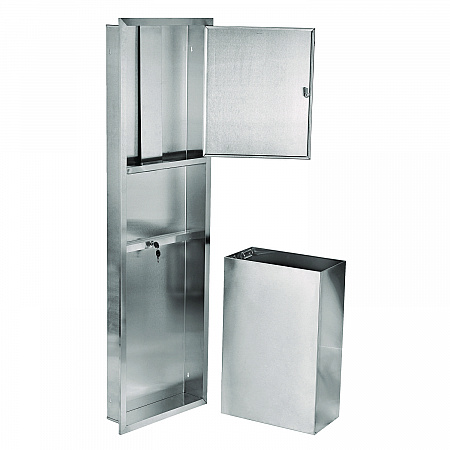 Stainless Steel Recessed Paper Towel Dispenser with Waste Receptacle, 56 x 4 x 17 (ALP492)