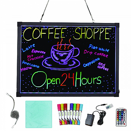 LED Illuminated Hanging Message Writing Board, Black 26