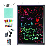 LED Illuminated Hanging Message Writing Board, Black 22" x 30" Surface, Black 23.6" x 31.5" Frame (ALP49504)
