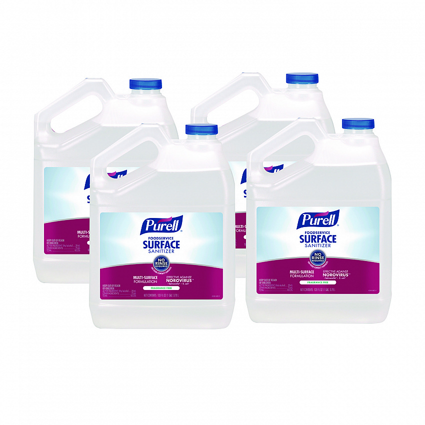 Foodservice Surface Sanitizer, Fragrance-Free, 1 gal Bottle, 4/Carton (434104)