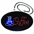 LED Oval Coffee Sign, 23 x 14, Black Frame, Blue/Red Graphics (ALP49705)
