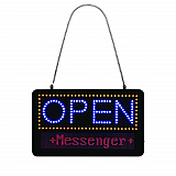 LED Programmable Message Board Open Sign, 22 x 13, Black Frame, Blue/Red Graphics (ALP49710)