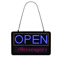 LED Programmable Message Board Open Sign, 22 x 13, Black Frame, Blue/Red Graphics (ALP49710)