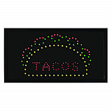 LED Rectangular TACO Sign, 19 x 10, Black Frame, Green/Red/Yellow Graphics (ALP49711)