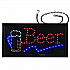 LED Rectangular Beer Sign, 19 x 10, Black Frame, Blue/Green/Orange/Red/White Graphics (ALP49714)