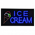 LED Rectangular Ice Cream Sign, 19 x 10, Black Frame, Blue/Green/Orange/Red/White Graphics (ALP49713)