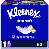 Ultra Soft Facial Tissue, 3-Ply, White, 60 Sheets/Box, 18 Boxes/Carton (54278)