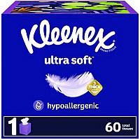 Ultra Soft Facial Tissue, 3-Ply, White, 60 Sheets/Box, 18 Boxes/Carton (54278)