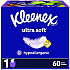 Ultra Soft Facial Tissue, 3-Ply, White, 60 Sheets/Box, 18 Boxes/Carton (54278)