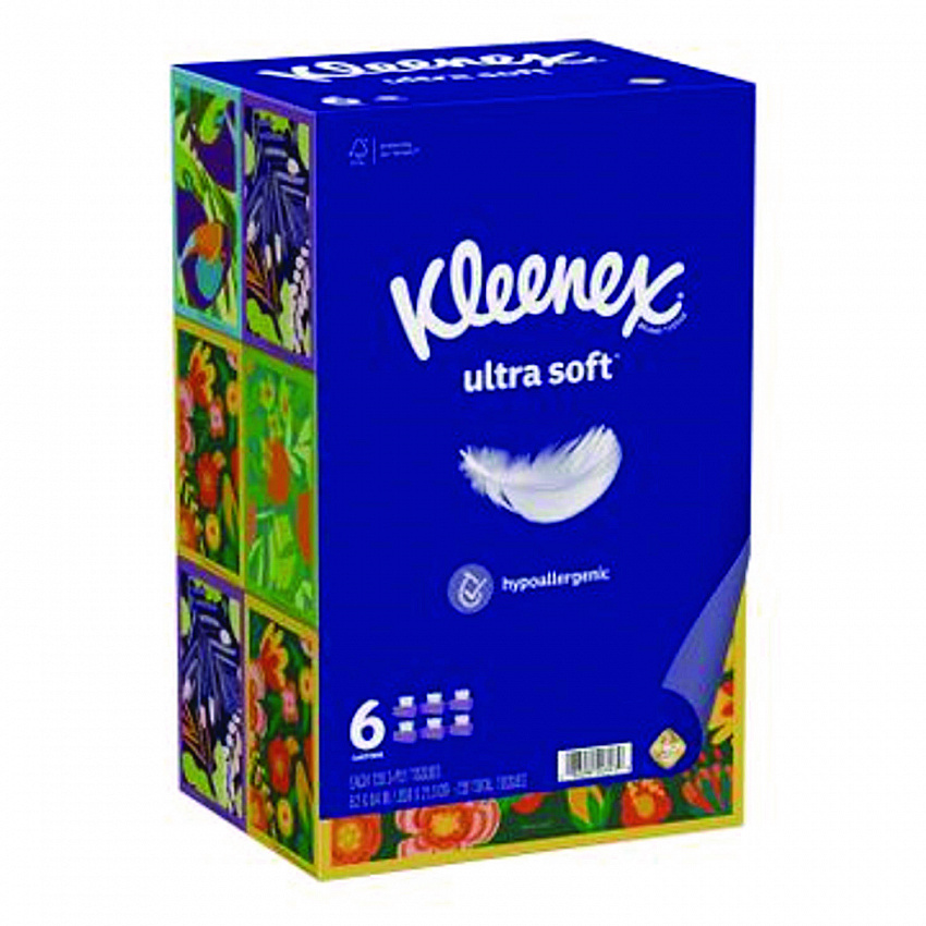 Ultra Soft Facial Tissue, 3-Ply, White, 120 Sheets/Box, 6 Boxes/Pack, 4 Packs/Carton (54317)