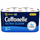 Ultra CleanCare Toilet Paper, Strong Bath Tissue, Septic Safe, 1-Ply, White, 284 Sheets/Roll, 12 Rolls/Pack, 4 Packs/Carton (55480)