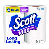 1000 Bathroom Tissue, Septic Safe, 1-Ply, White, 1,000 Sheets/Roll, 4 Rolls/Pack, 12 Packs/Carton (10183)