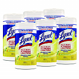 Disinfecting Wipes, 1 Ply, 7 x 7.25, Lemon and Lime Blossom, White, 80 Wipes/Canister, 6 Canisters/Carton (77182CT)