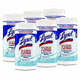 Disinfecting Wipes, 1-Ply, 7 x 7.25, Crisp Linen, White, 80 Wipes/Canister, 6 Canisters/Carton (89346CT)