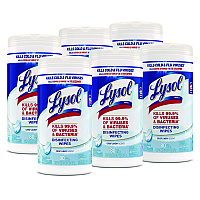 Disinfecting Wipes, 1-Ply, 7 x 7.25, Crisp Linen, White, 80 Wipes/Canister, 6 Canisters/Carton (89346CT)