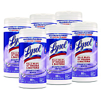 Disinfecting Wipes, 1-Ply, 7 x 7.25, Early Morning Breeze, White, 80 Wipes/Canister, 6 Canisters/Carton (89347CT)