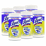 Dual Action Disinfecting Wipes, 1-Ply, 7 x 7.25, Citrus, White/Purple, 75/Canister, 6 Canisters/Carton (81700CT)