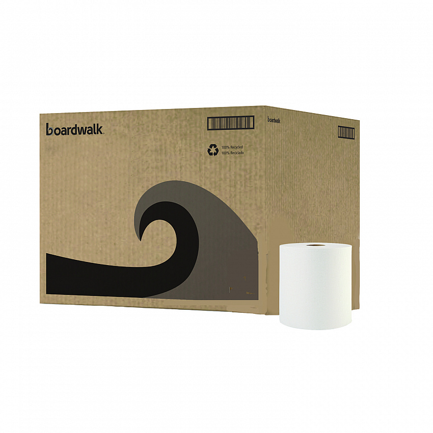 Hardwound Paper Towels, 1-Ply, 8" x 800 ft, White, 6 Rolls/Carton (6254B)